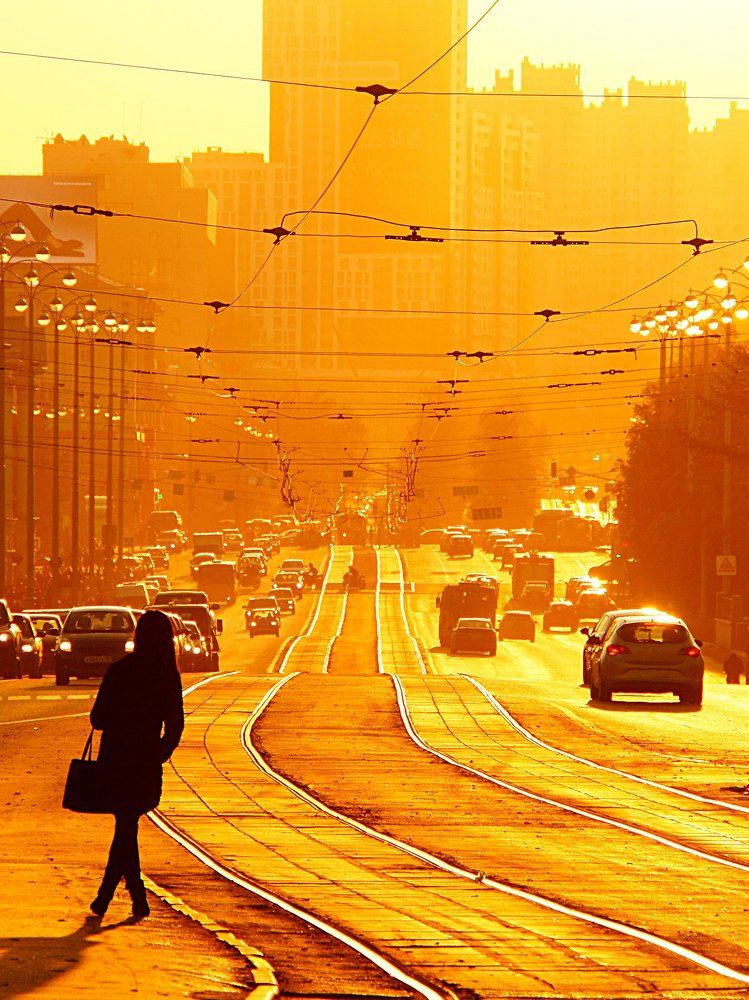 track warm autumn evening