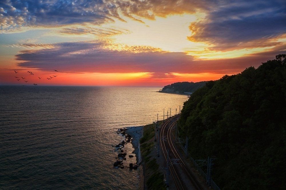 Закат на море