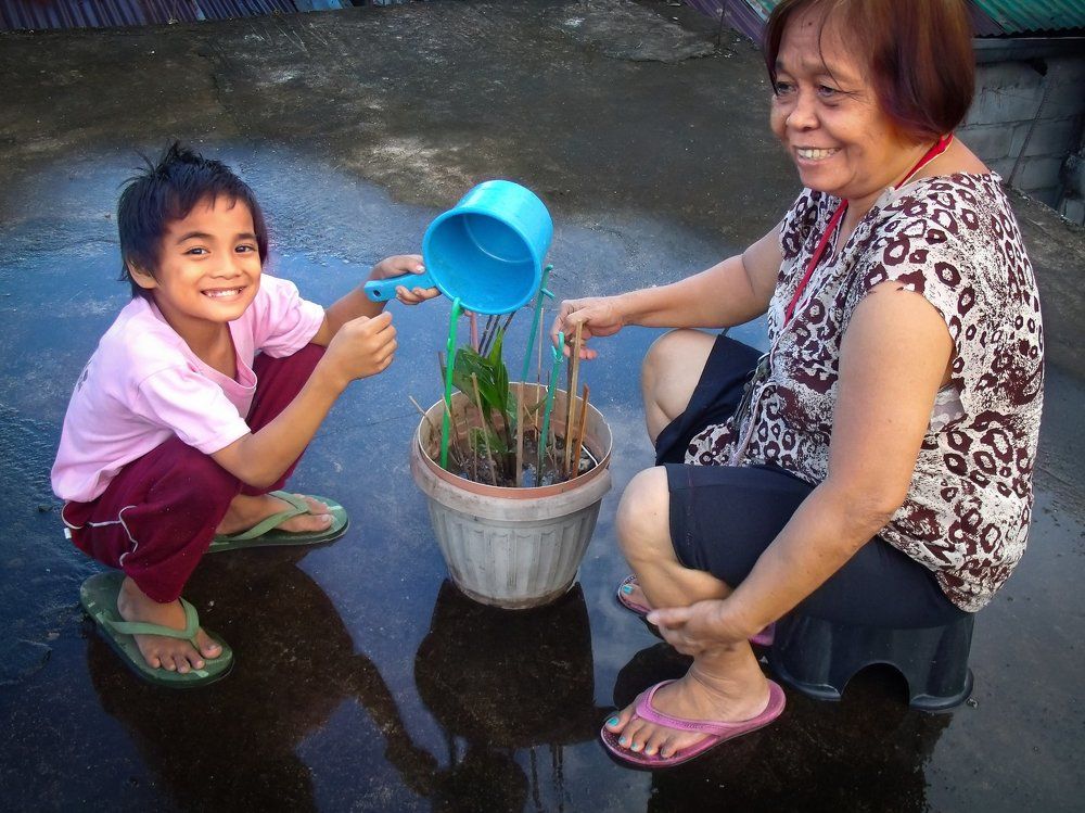 Grandma and grandson together
