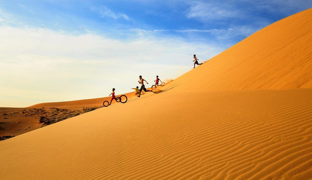 Children playing with sand