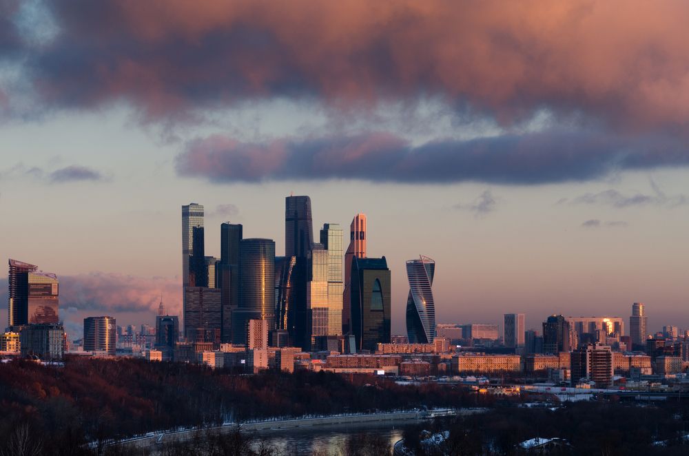 Москва-сити на рассвете