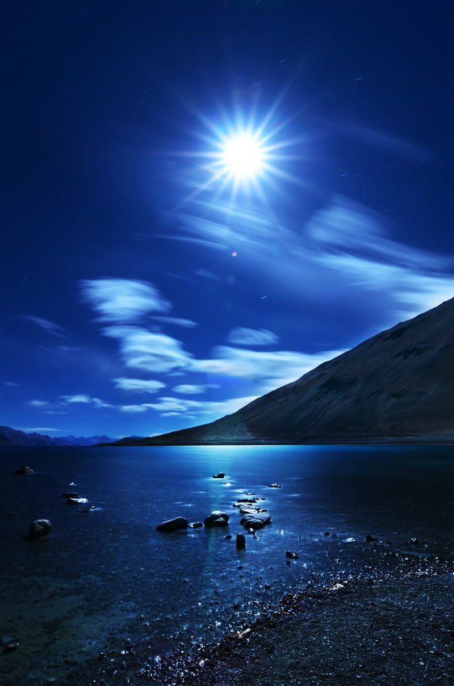 Shining under the moon