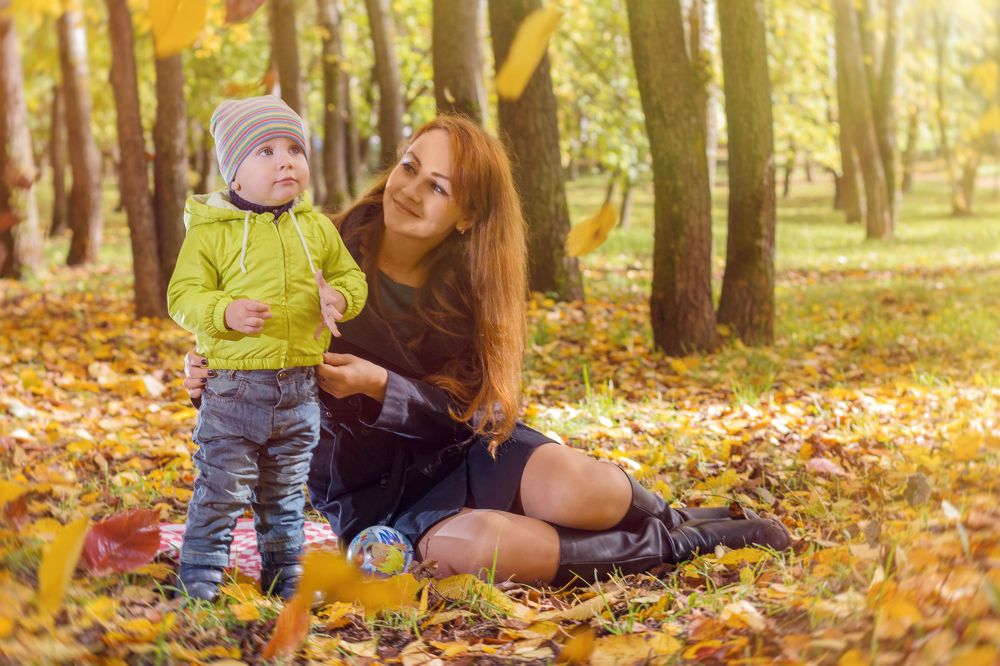 На прогулке с мамой