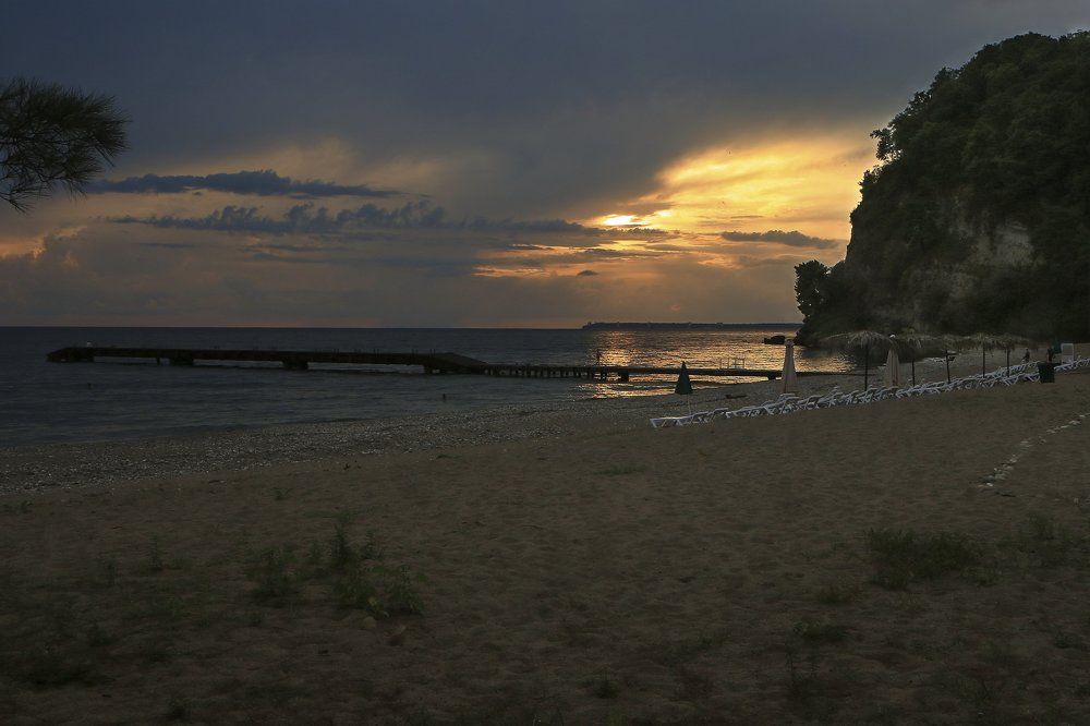 Закат на море.