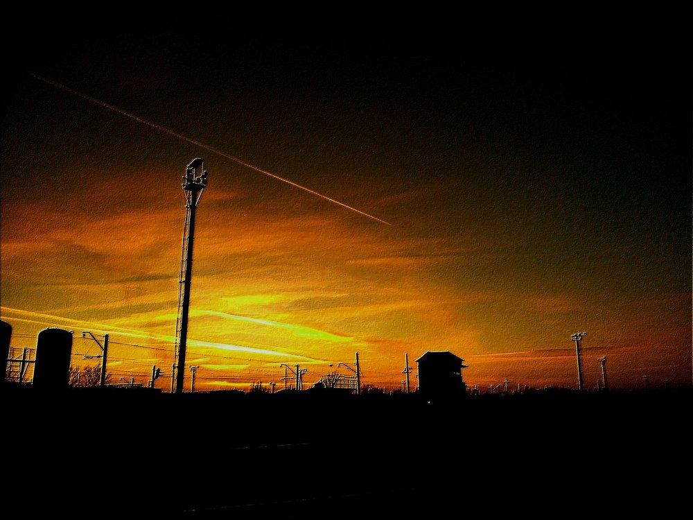 the blazing sunset