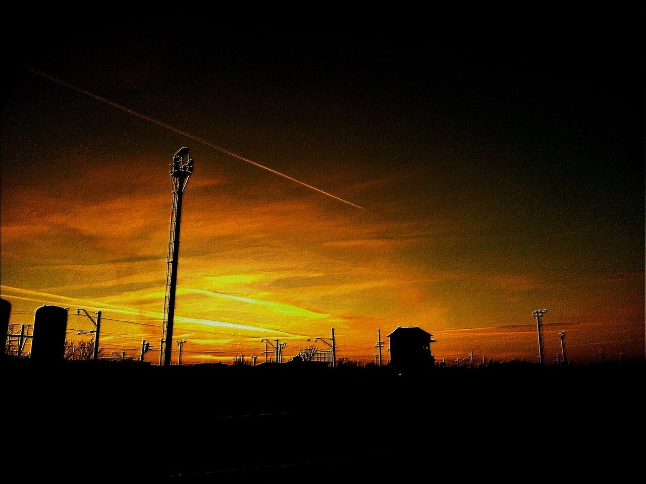 the blazing sunset