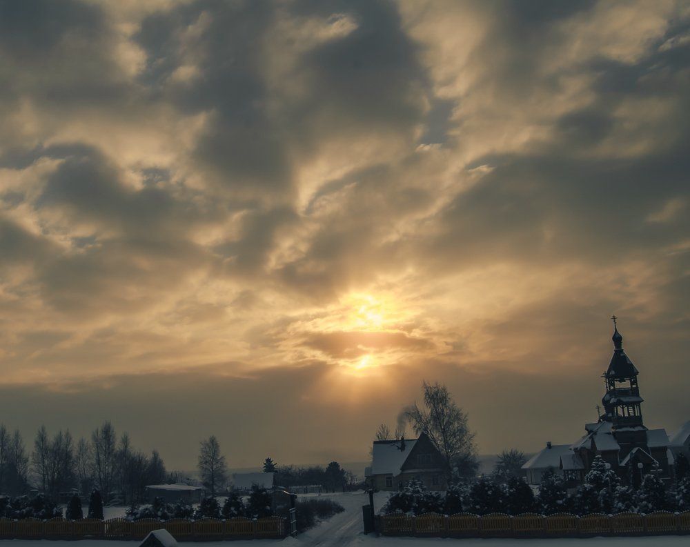 village in winter