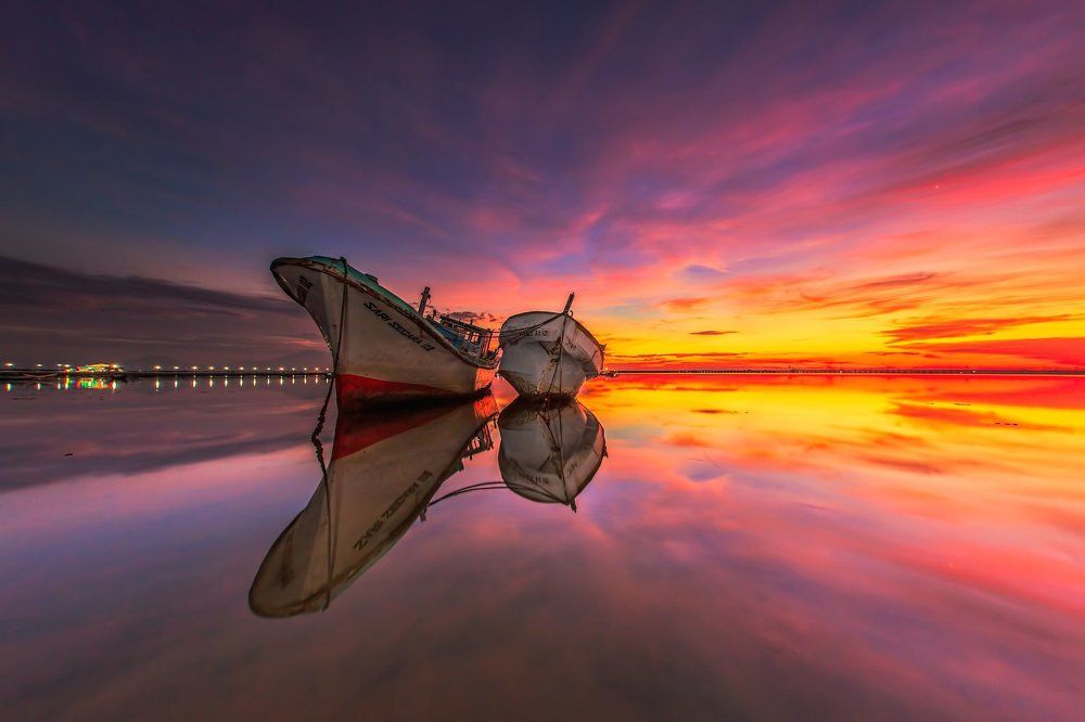 When A Couple on Red Sky