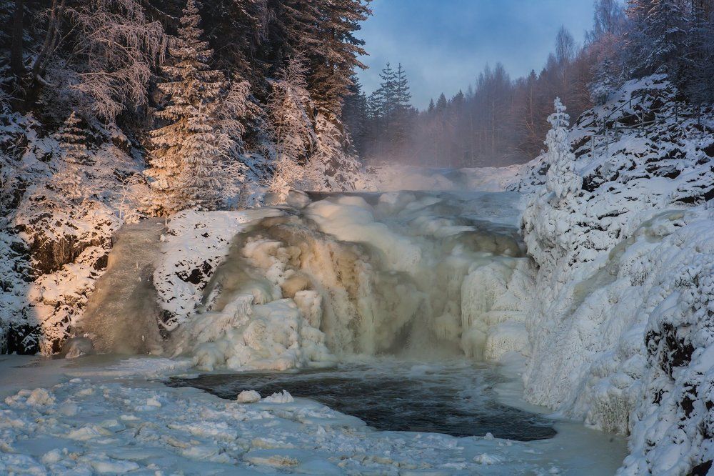 Водопад Кивач в январе