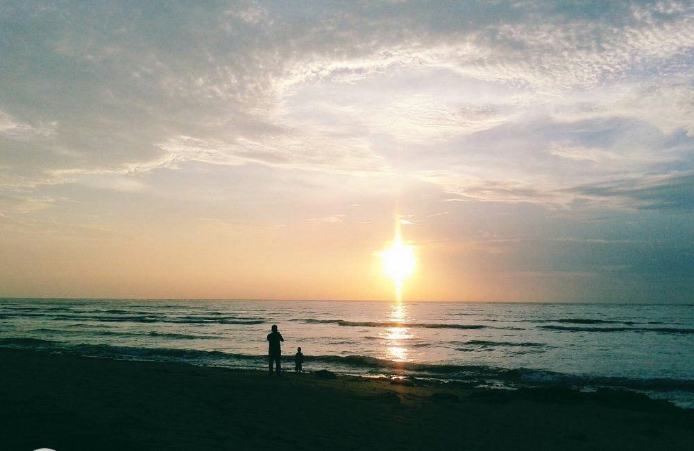 sunset and the father love to his son