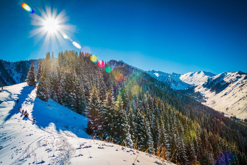 Sun over the mountains