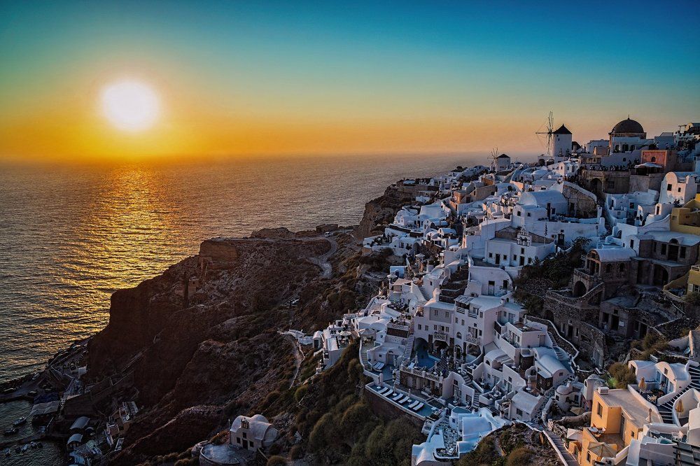 Закат в Санторини