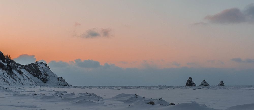 на закате...