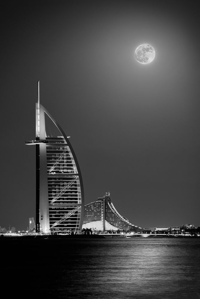 Super Moon over Super Burj Al Arab