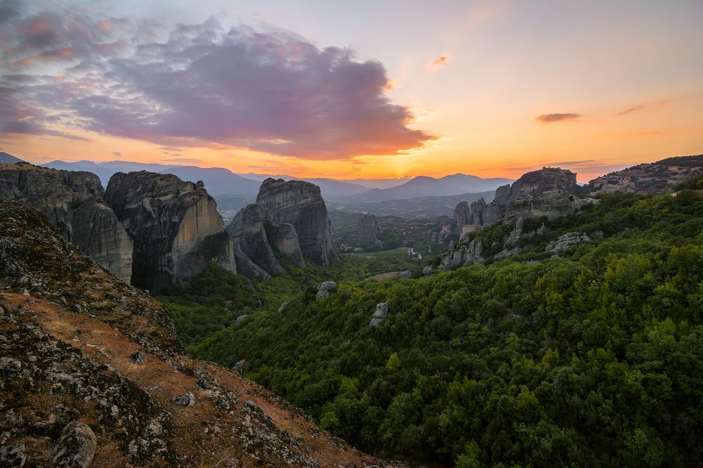 Sunset over the rocks