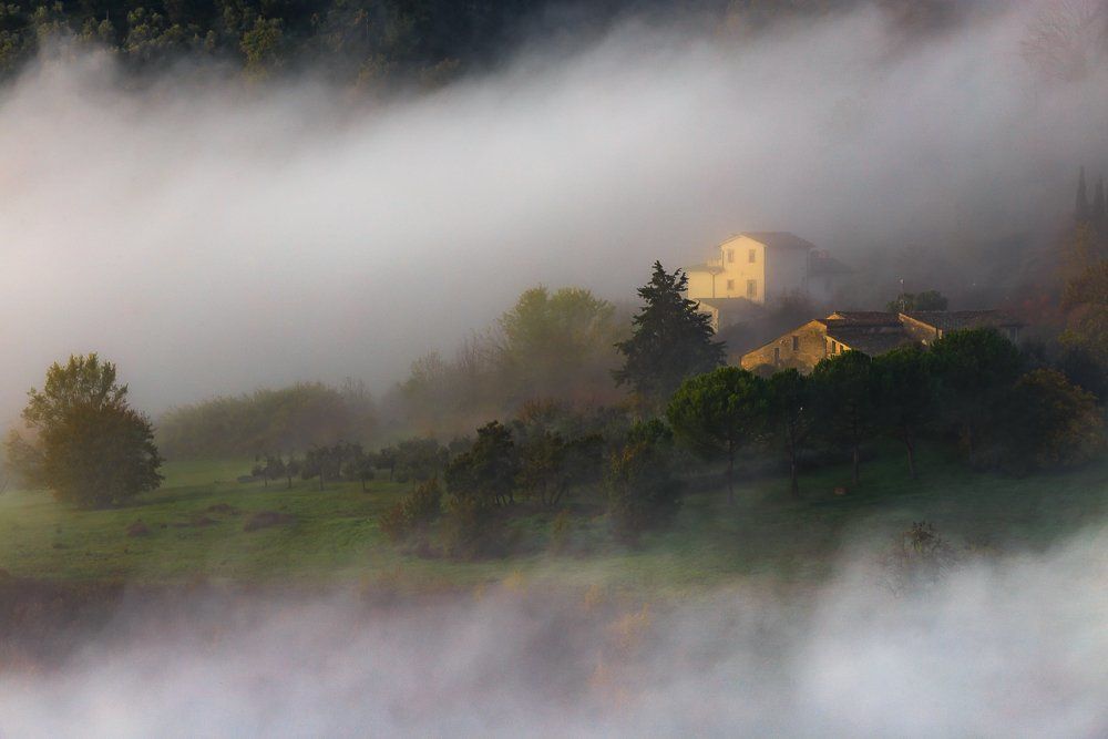 Сан Джиминиьяно, туман