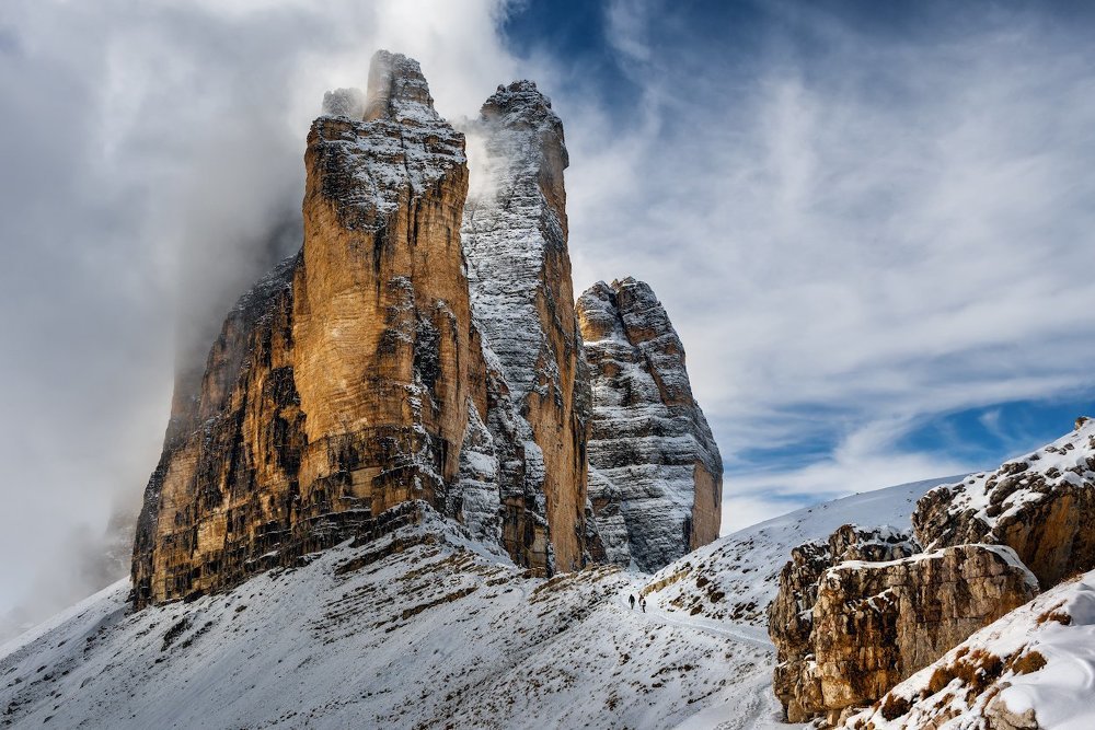 Misty Tre Cime di Lavaredo.