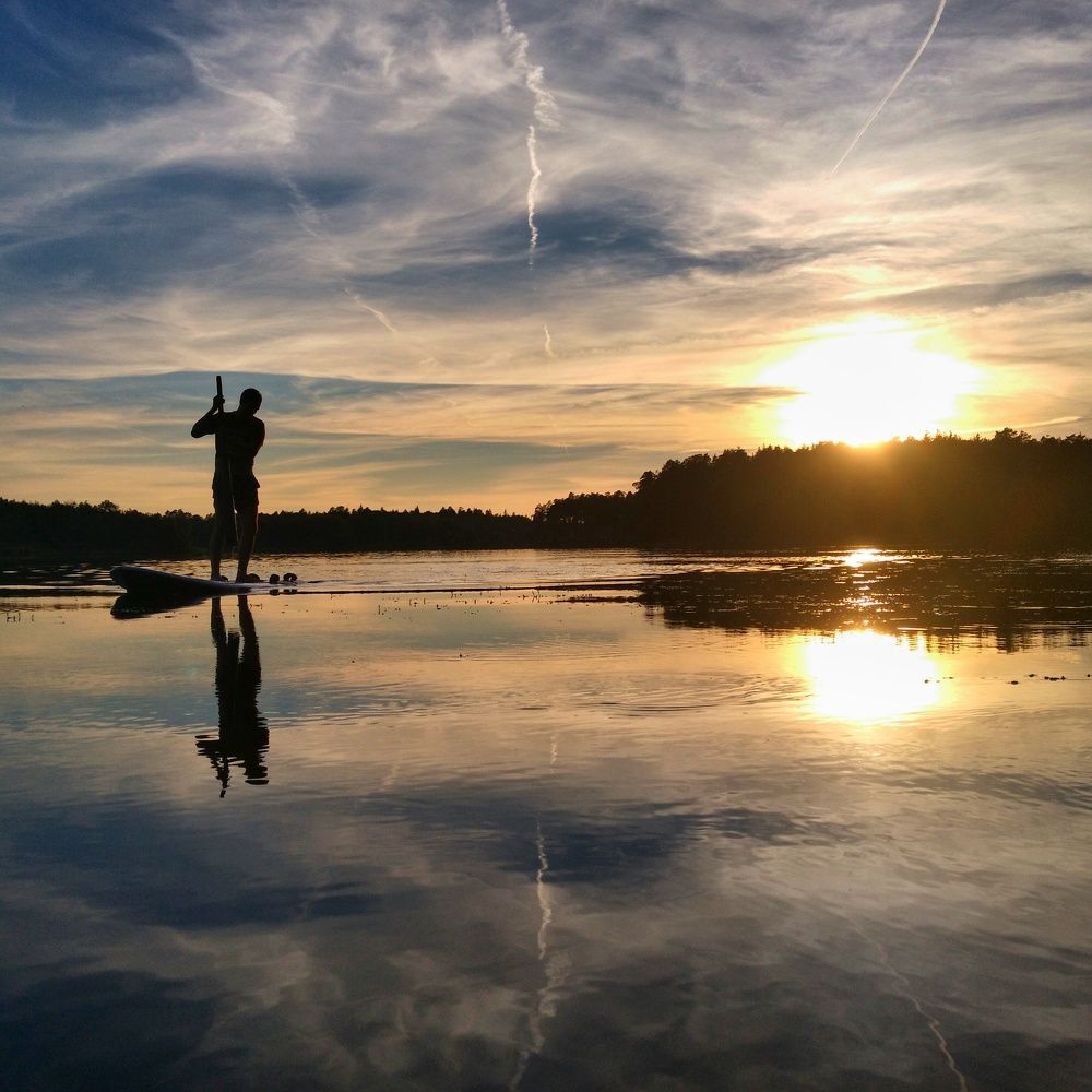 SUP-серфинг на закате