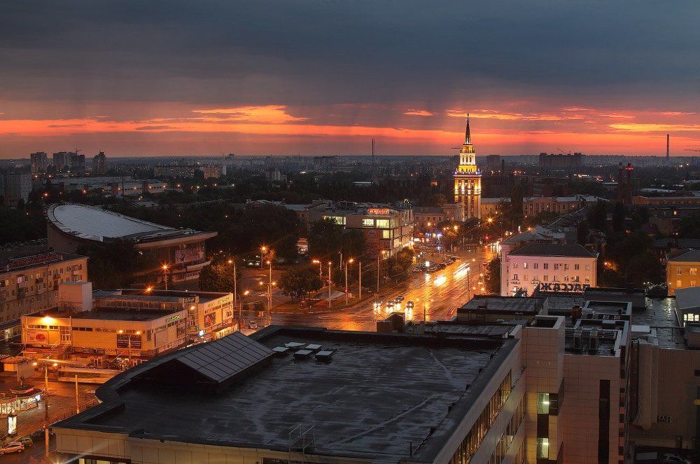 Дождливый закат в Воронеже