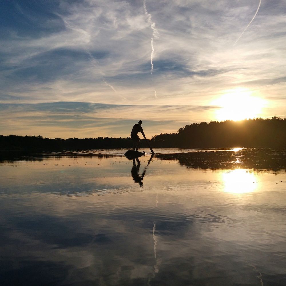 SUP-серфинг на закате