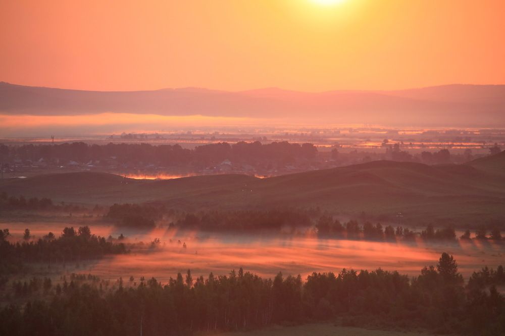 Восход в день солнцестояния 21 июня 2016г. Хакасия.