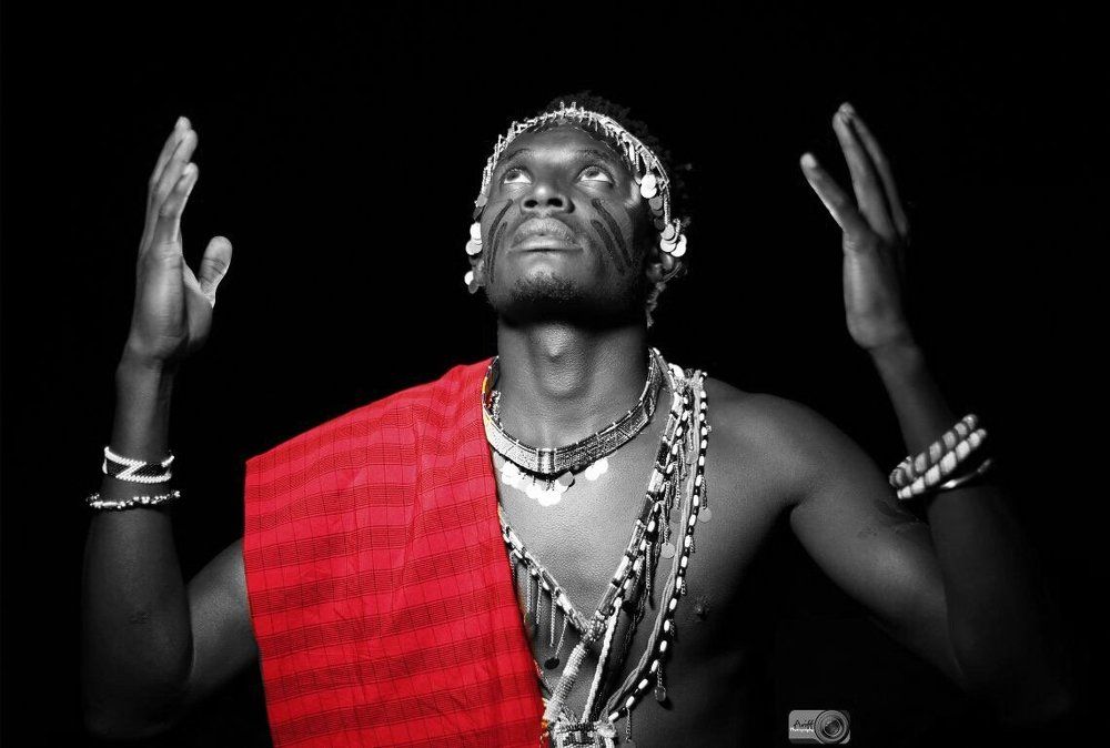 A Maasai Warrior Communicating with Ancestors