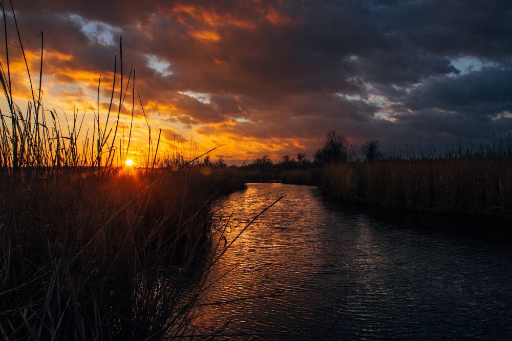 Речной закат