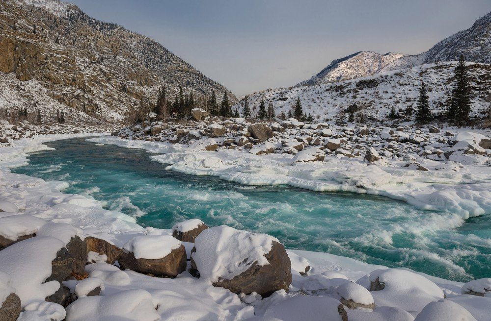 Зимняя бирюза Катуни.