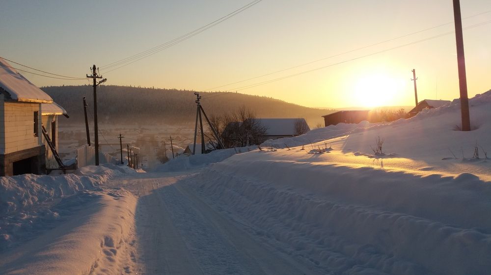 Закат в деревне моего детства ....