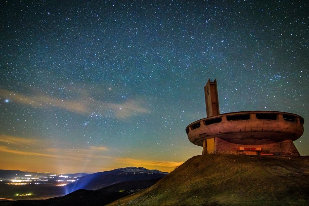 Buzludzha Monument by night