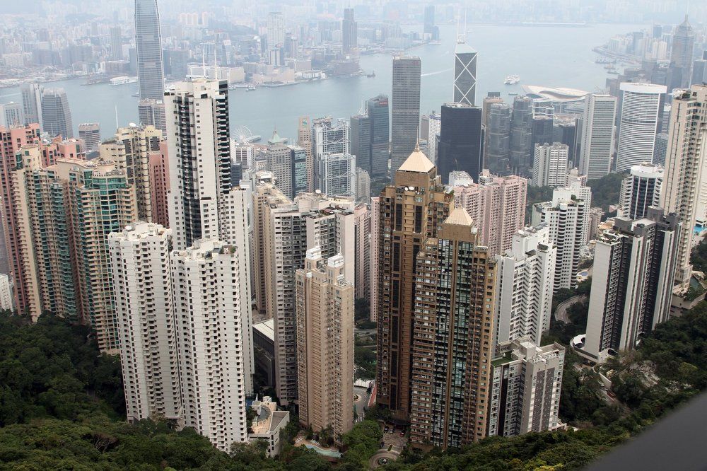 Вид на Гонконг с пика Виктория