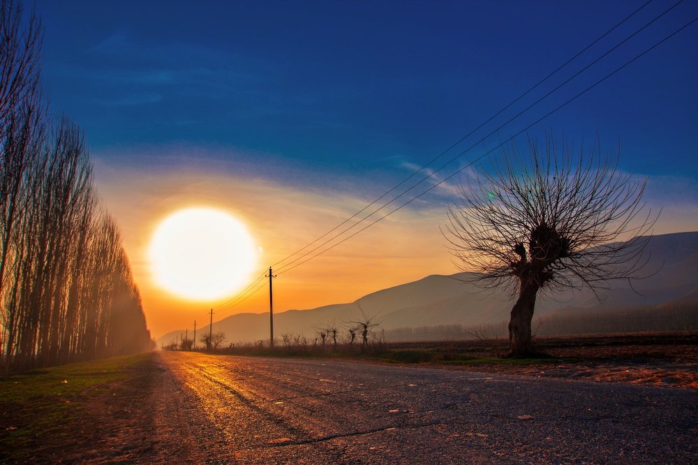 Дорога к поселку Кара-Дарья