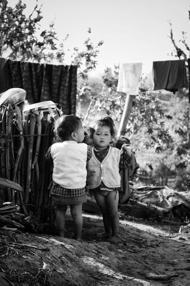 Curious child from mountain region