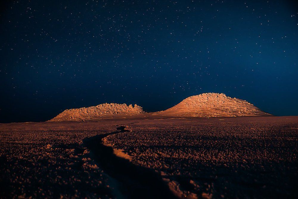 Зимнеее ясное небо ночное...