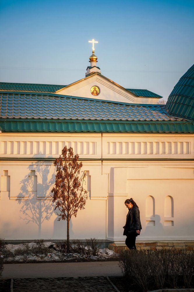 spring sunset at the temple