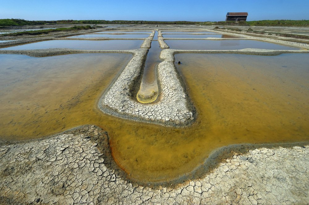 Colorful salt pond