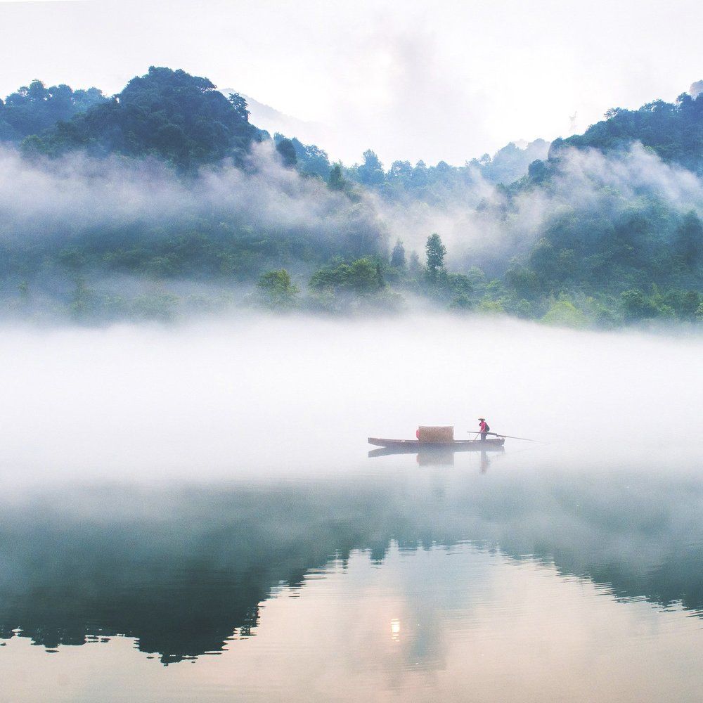 Boat on the Dongjiang river