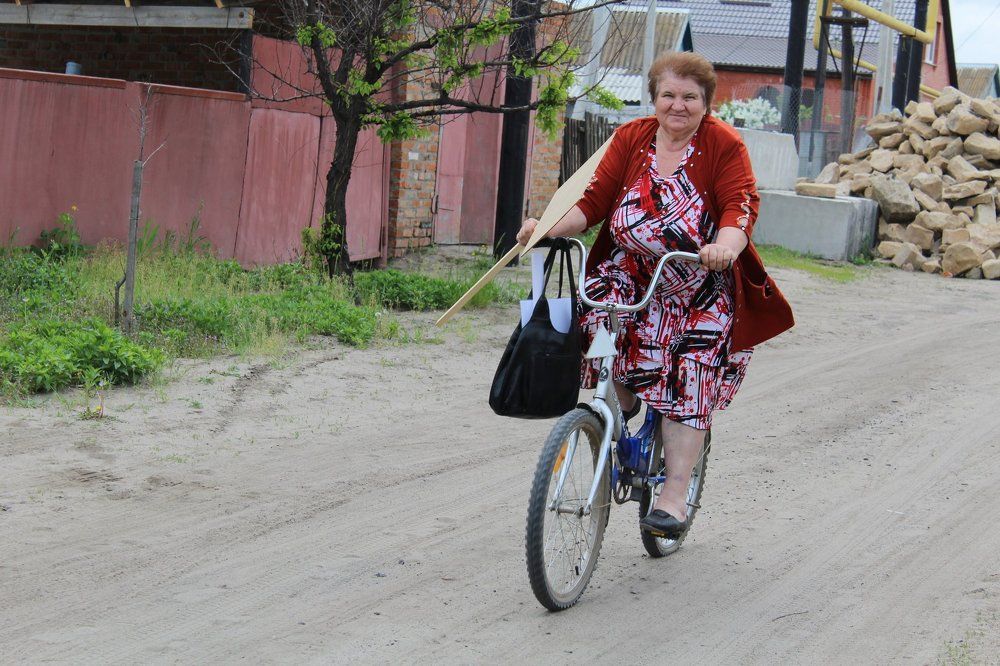 велосипедистка