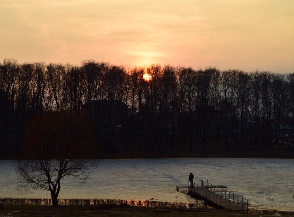Закат в парке.