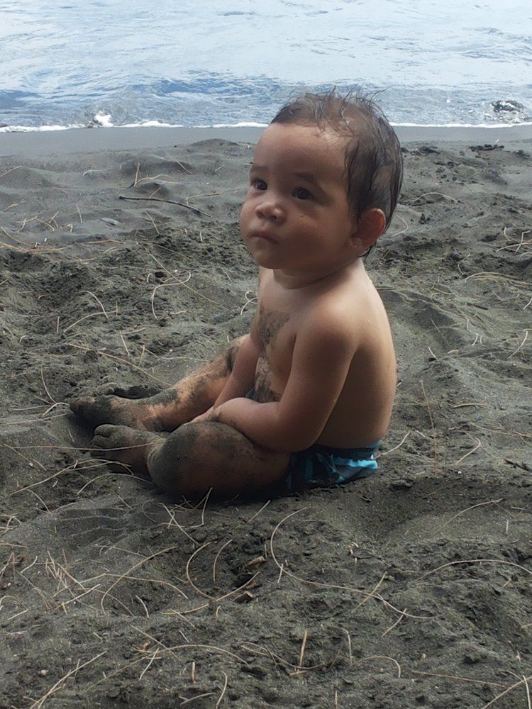 Waiting for his mother