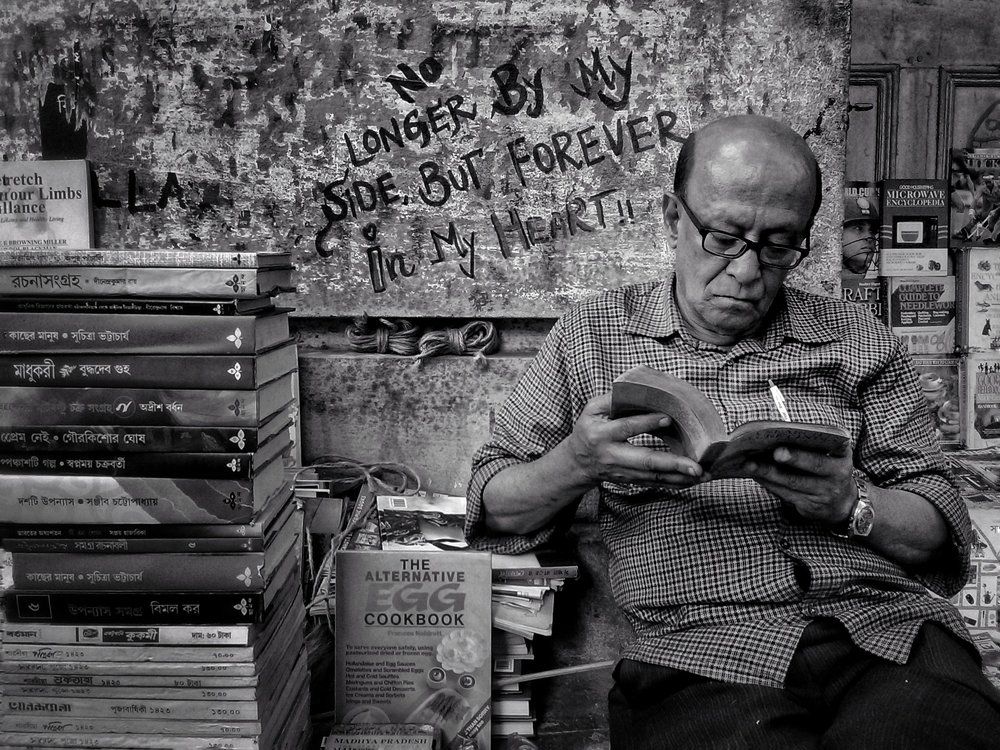 Writing out on his heart by reading...