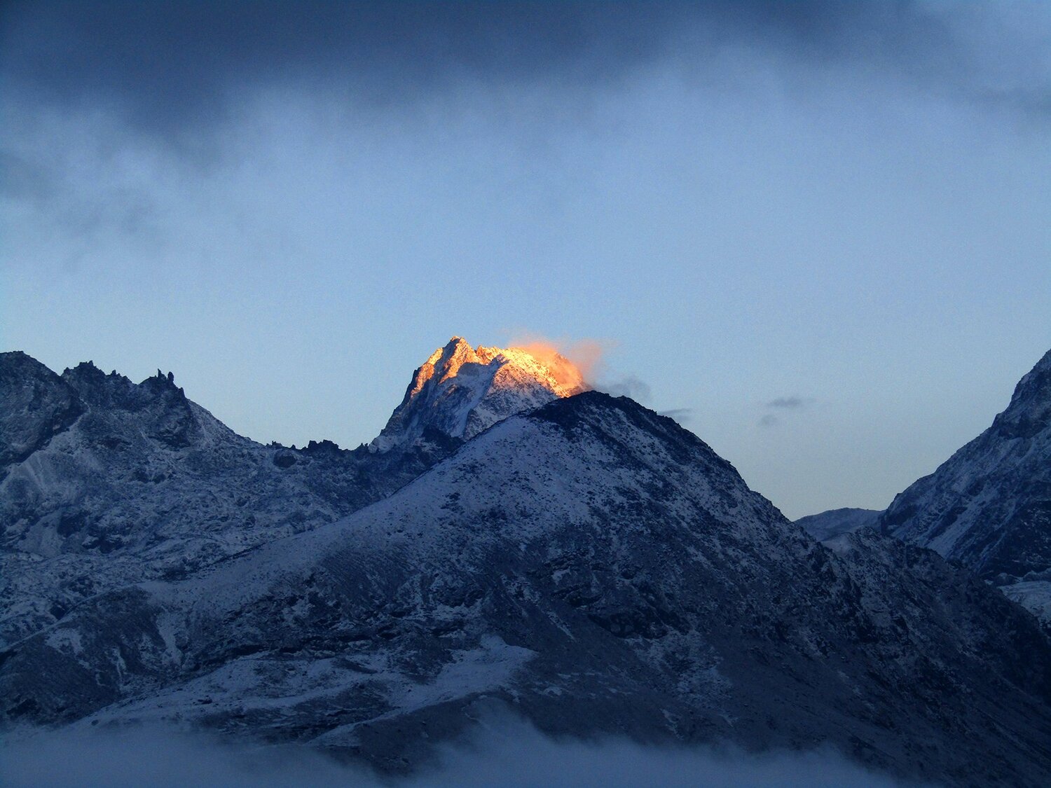 The Himalayas. Sunrise.