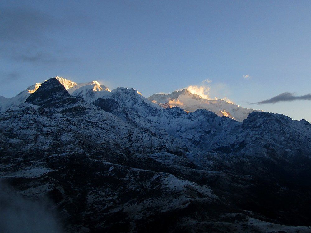 The Himalayas. Sunrise.