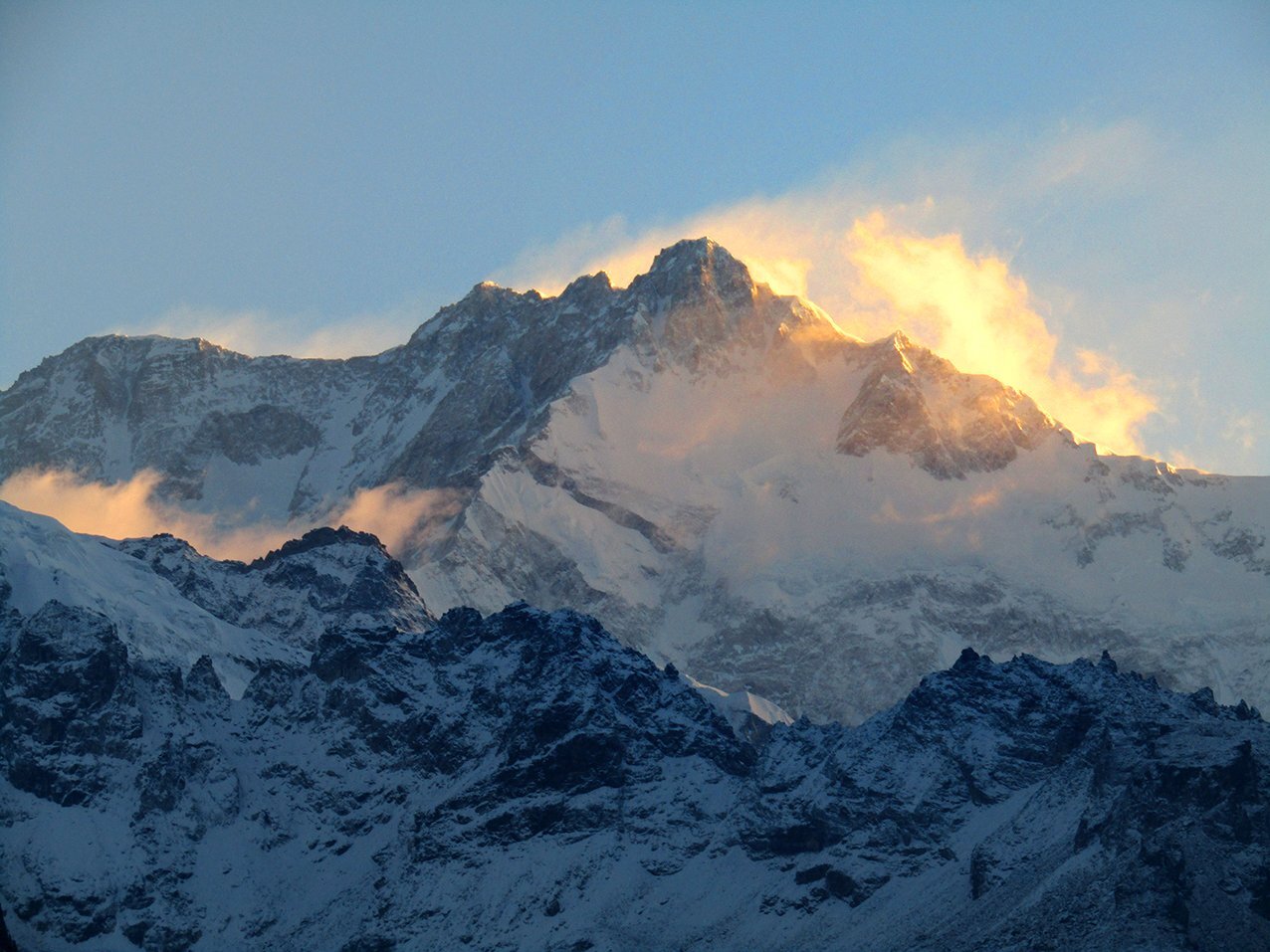 The Himalayas. Sunrise