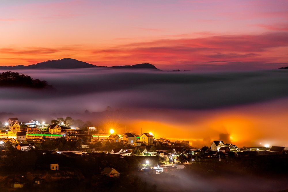 The house sinks in the mist