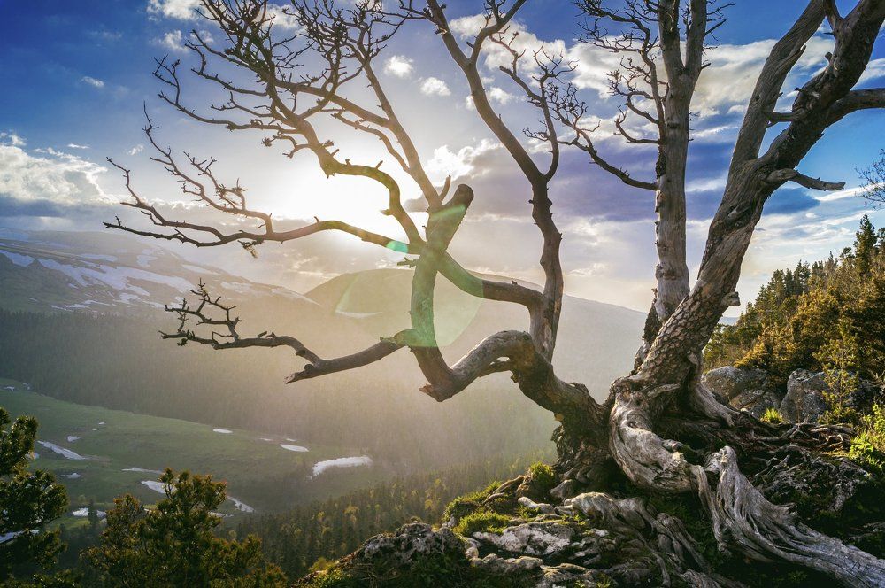 закат в горах