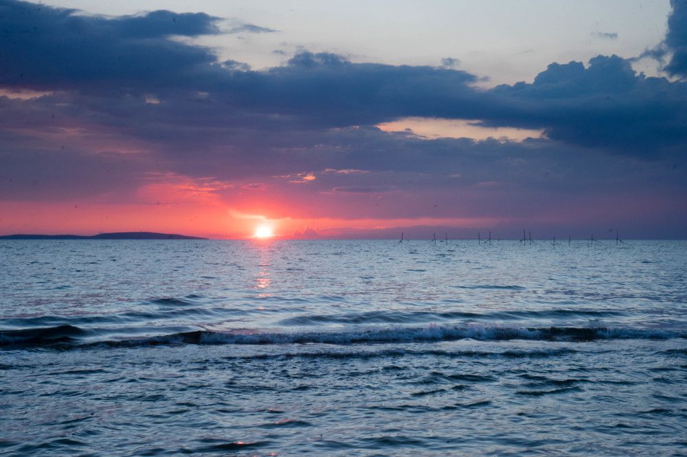 закат на азовском море