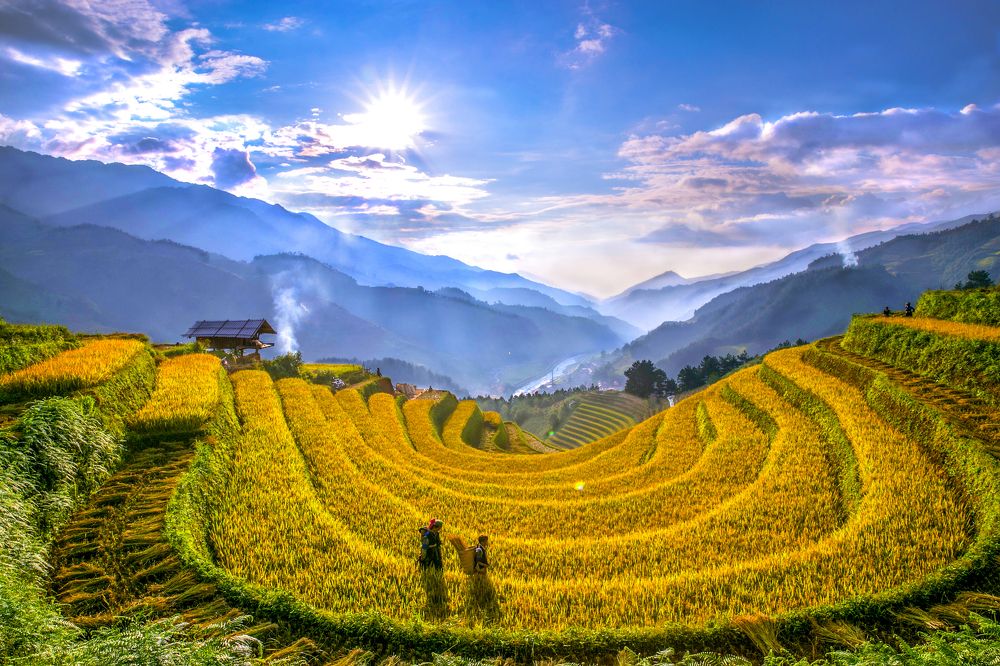 Sunset in the high mountains.