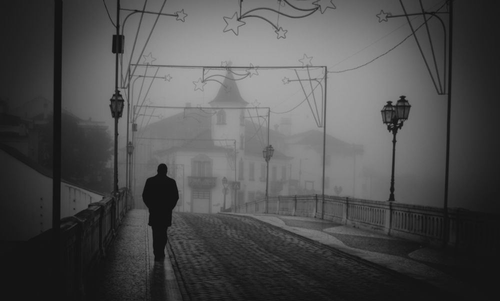 Walking on the bridge