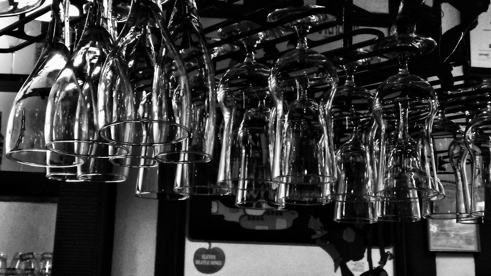 Alcohol glasses black and white